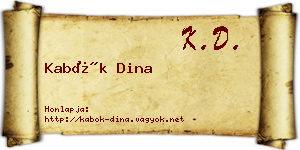 Kabók Dina névjegykártya
